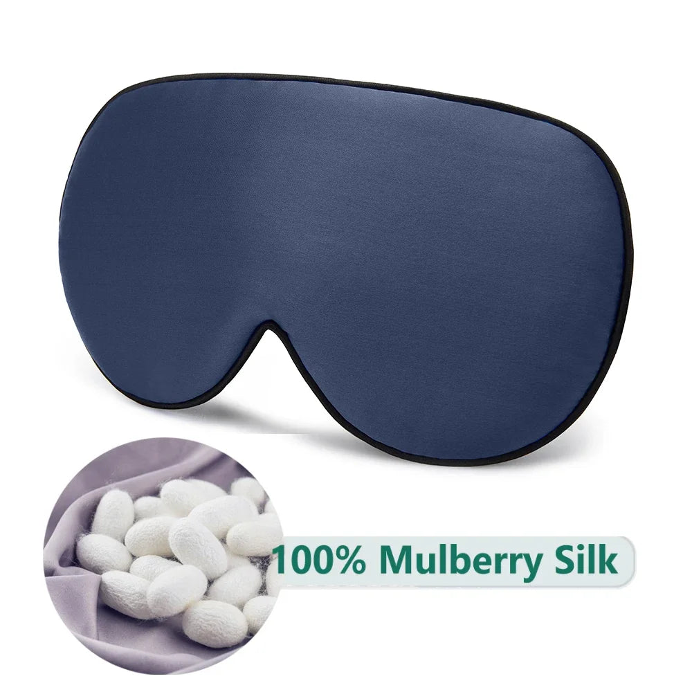 Masque de Sommeil en Soie de Mûrier Bleu Nuit