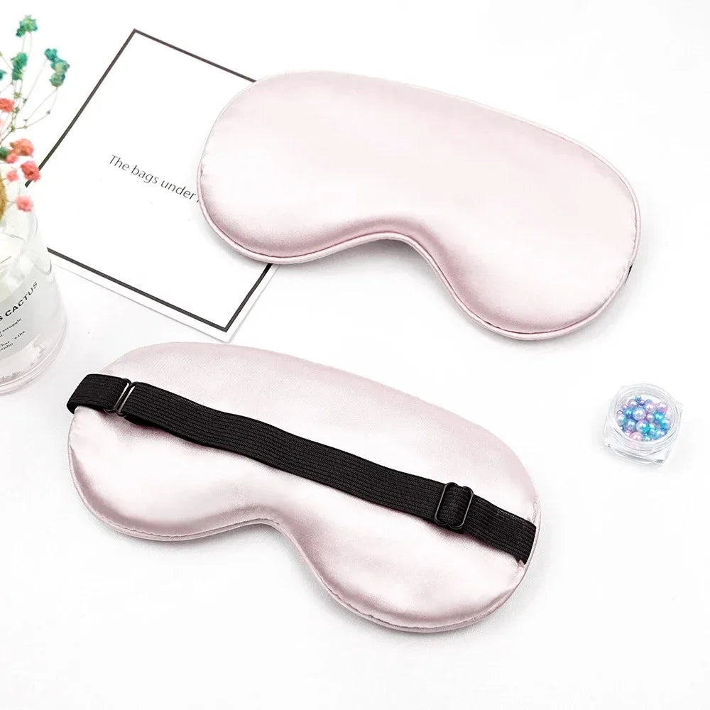 Masque de Sommeil en Soie Rose Clair