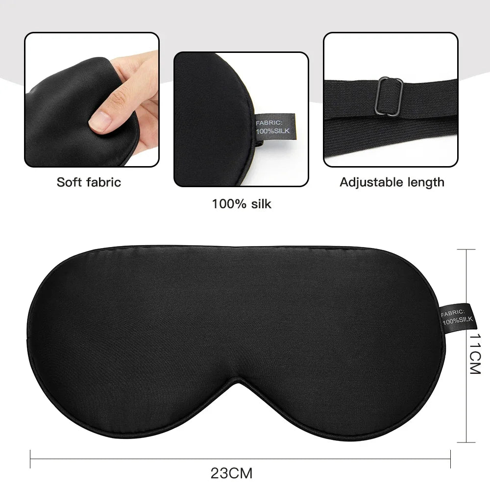 Masque de Sommeil en Soie de Mûrier Noir