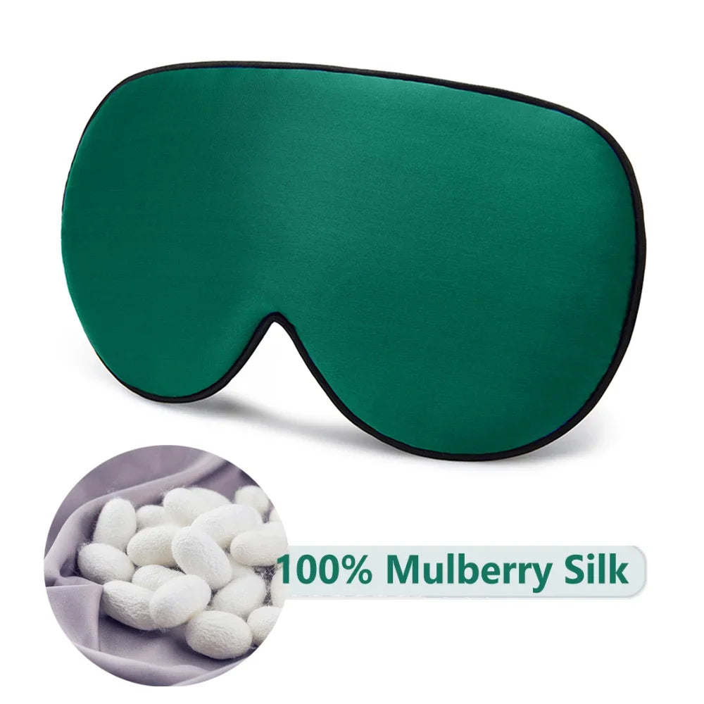 Masque de Sommeil en Soie de Mûrier Vert