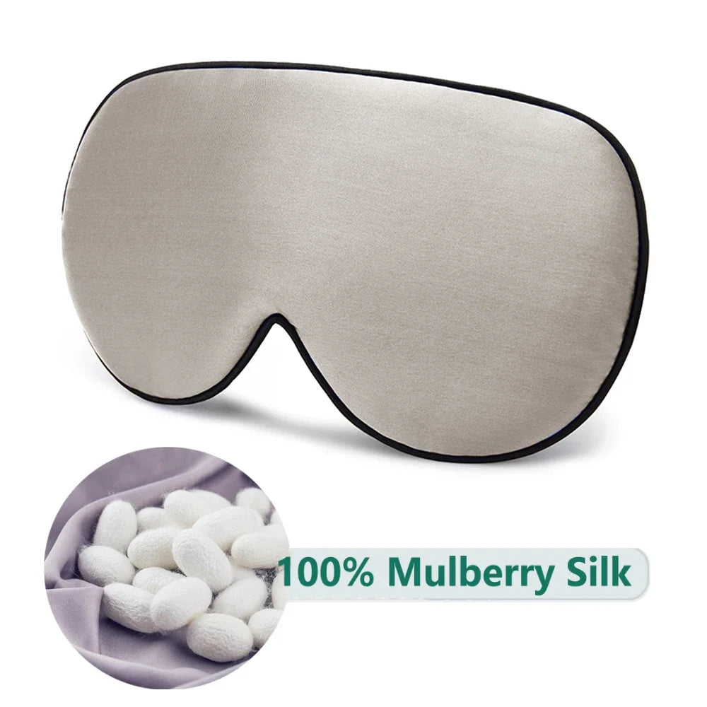 Masque de Sommeil en Soie de Mûrier Gris