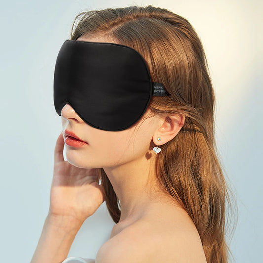 Masque de Sommeil en Soie de Mûrier Noir