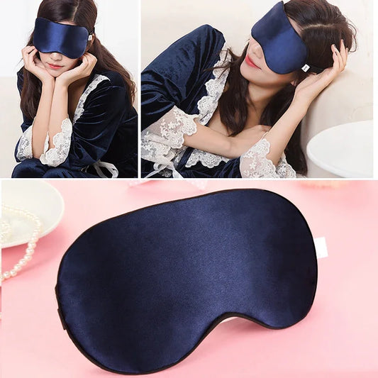 Masque de Sommeil en Soie de Mûrier Bleu Nuit