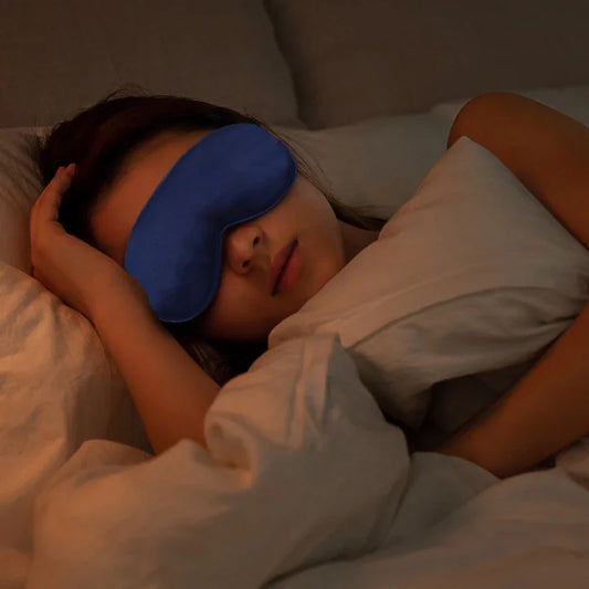 Masque de Sommeil en Soie Bleu