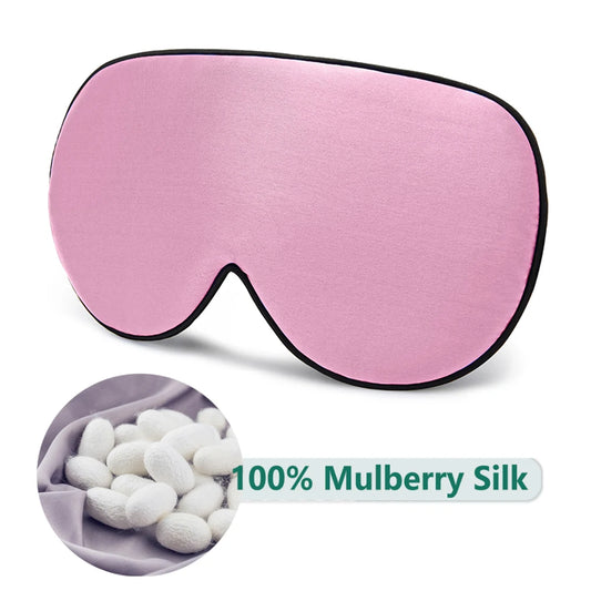 Masque de Sommeil en Soie de Mûrier Rose