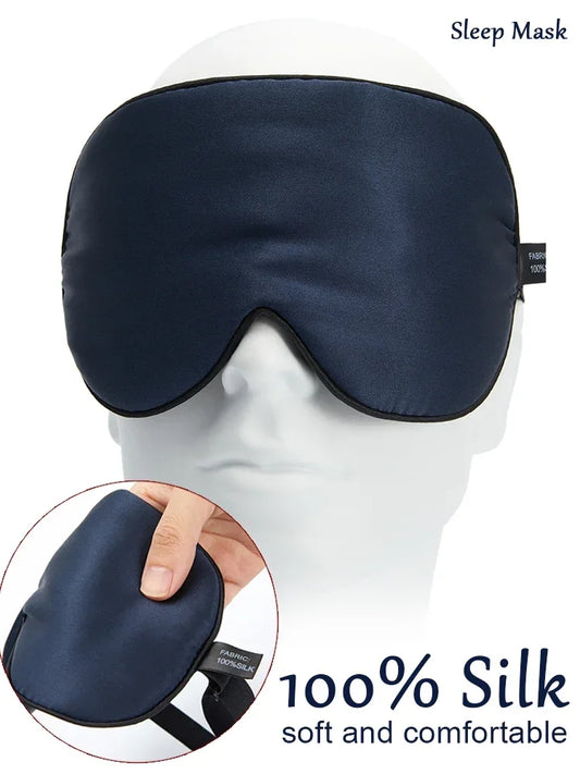 Masque de Sommeil en Soie de Mûrier Bleu Nuit