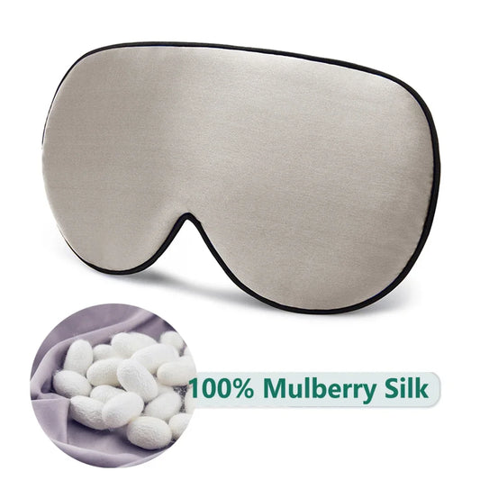 Masque de Sommeil en Soie de Mûrier Gris